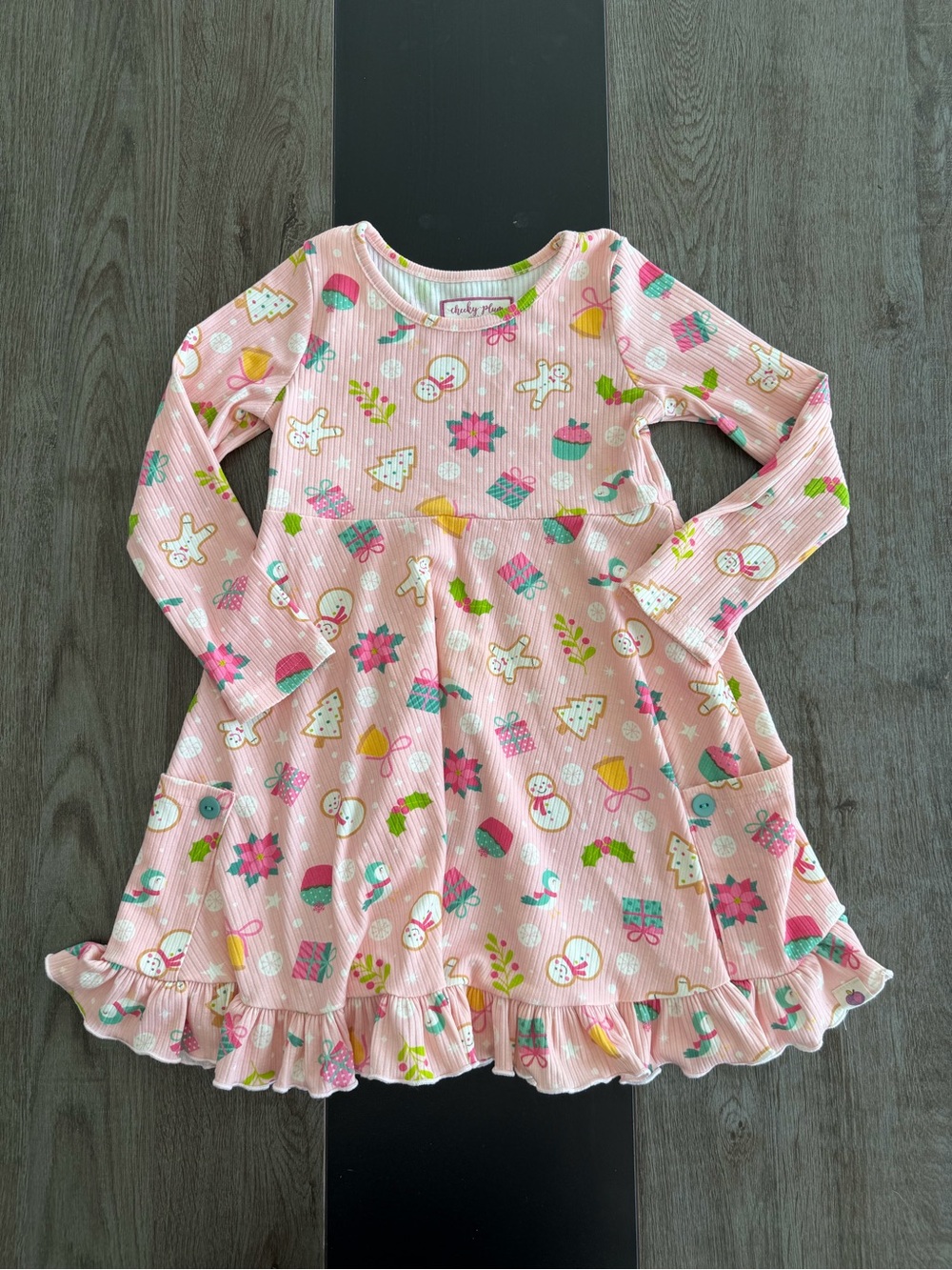 Cheeky Plum Christmas Twirl Dress 5T